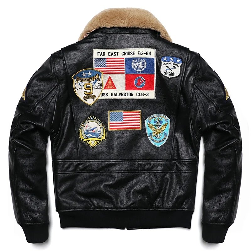Top Gun G-1 Leather Flight Jacket Black