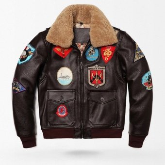 Top gun maverick leather bomber jacket