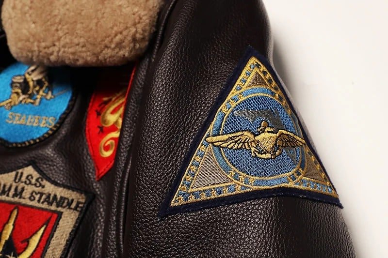 Top gun maverick leather bomber jacket