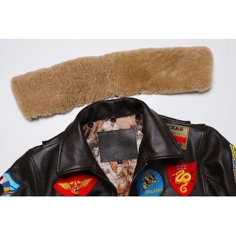 Top gun maverick leather bomber jacket
