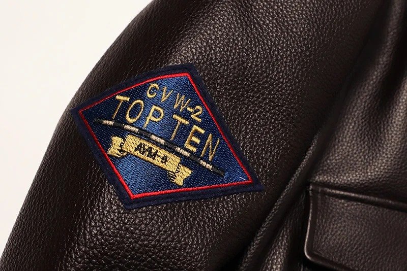 Top gun maverick leather bomber jacket