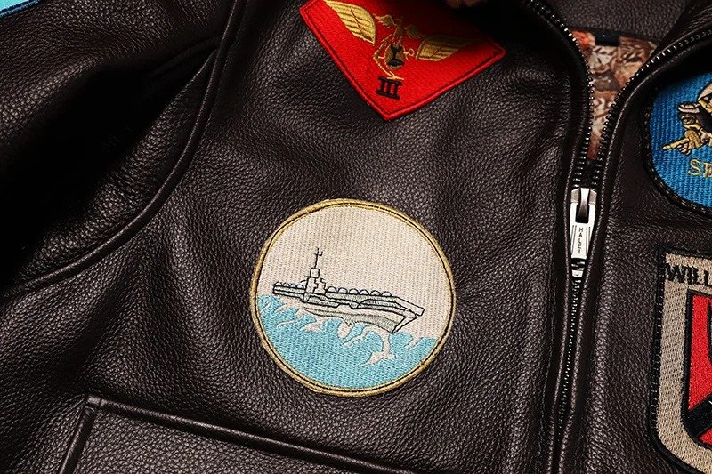 Top gun maverick leather bomber jacket