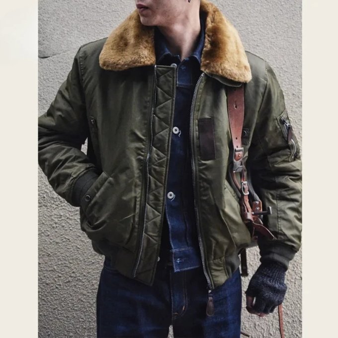 Vintage B15 Bomber Flight Jacket Men