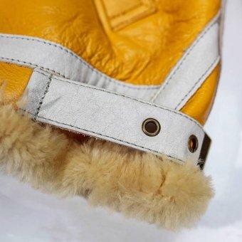 Yellow leather bomber jacket B3