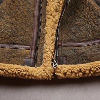 b3 sheepskin bomber leather military jacket