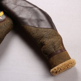 b3 sheepskin bomber leather military jacket