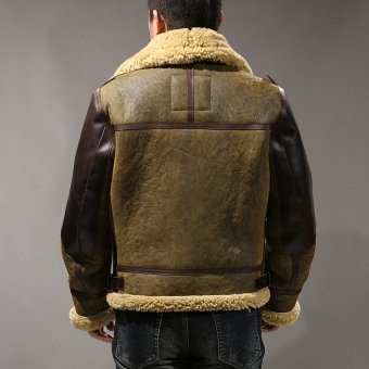 b3 sheepskin bomber leather military jacket