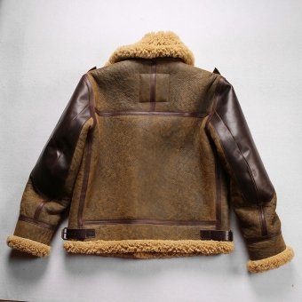 b3 sheepskin bomber leather military jacket