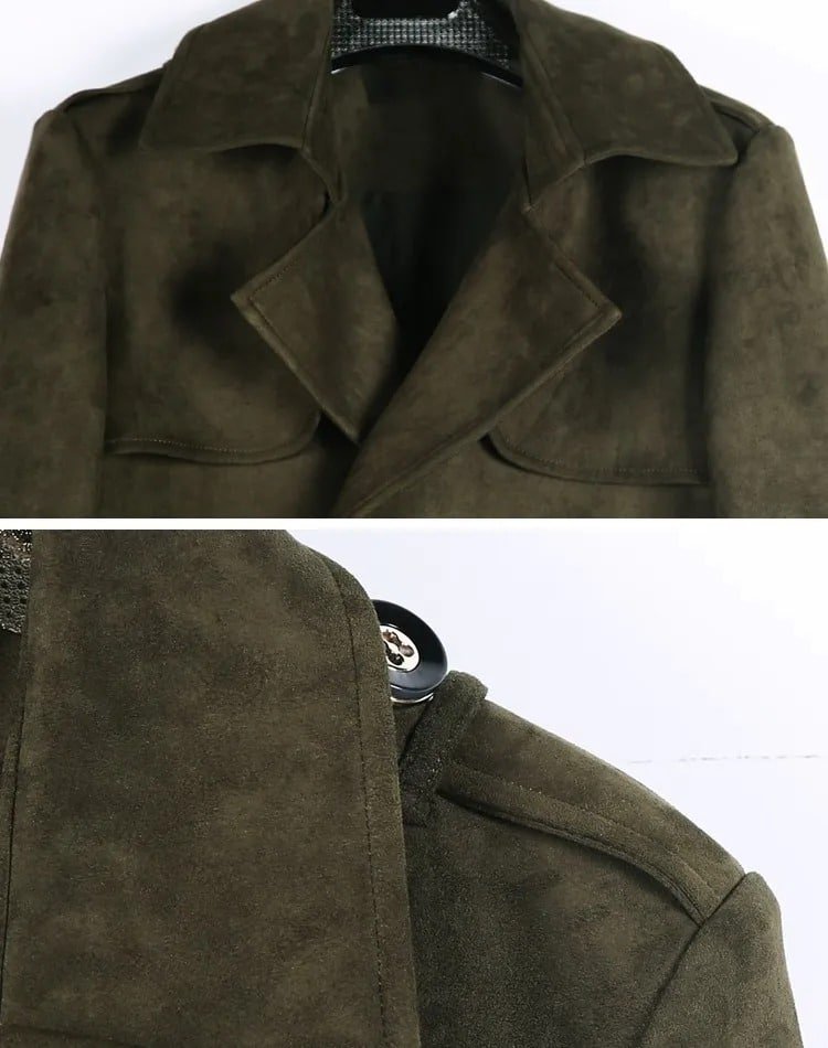 Double breasted military trench coat