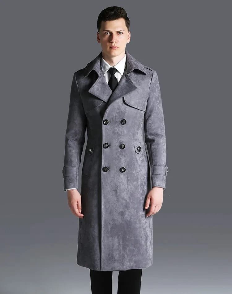Double breasted military trench coat