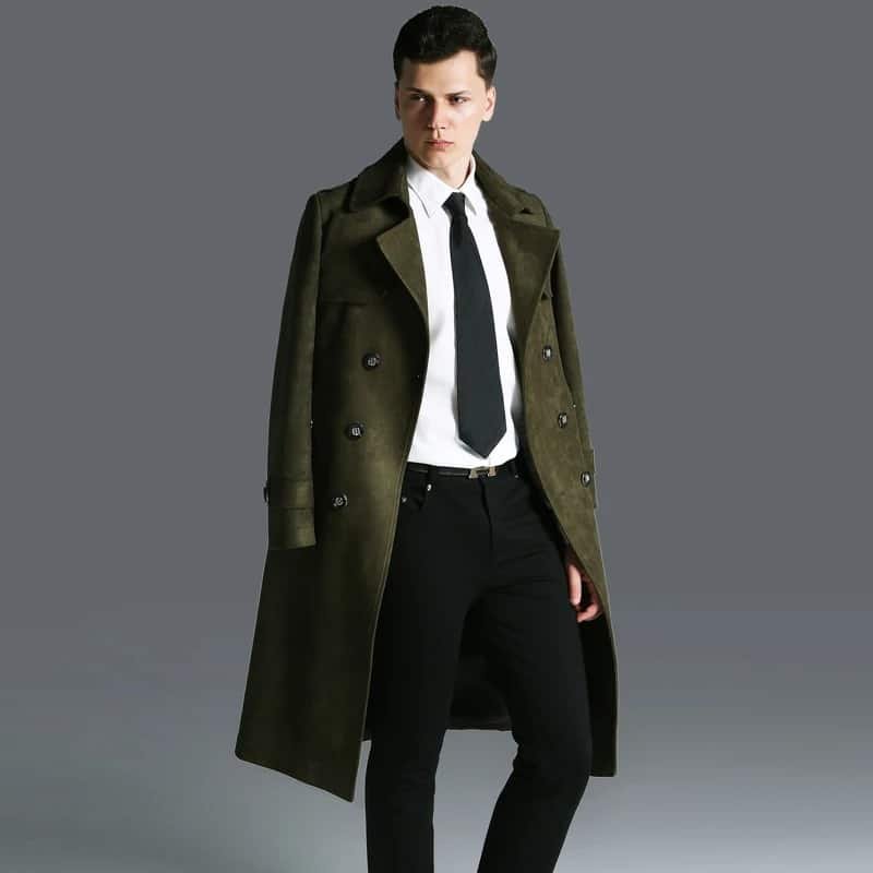 Double breasted military trench coat