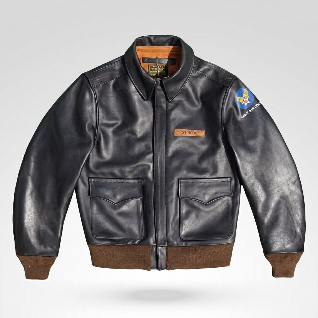Flight jacket A2 Air Force Patch doublure orange