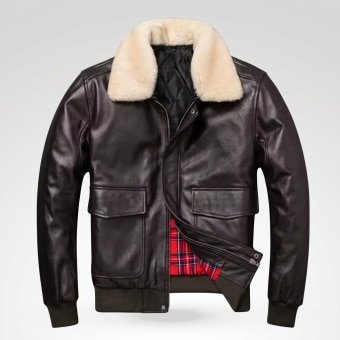 Flight jacket B3 with fur collar Brown