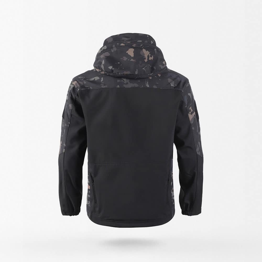 hooded tactical camo softshell jacket