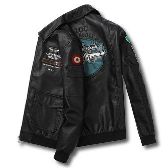 Indian embroidered leather flight jacket