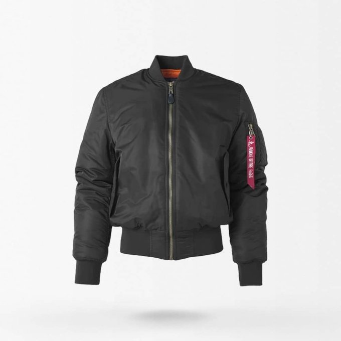 MA-1 black military bomber flight jacket