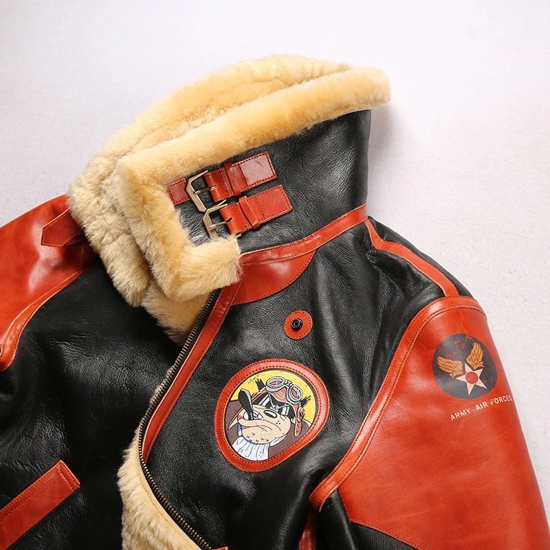 mens b3 shearling leather flight jacket