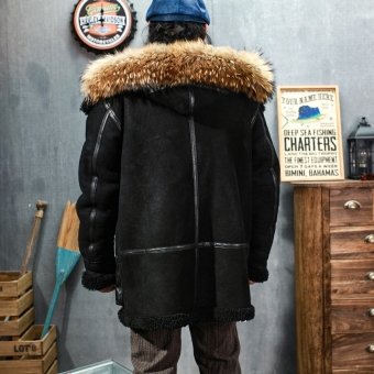 mens b7 shearling bomber fur jacket