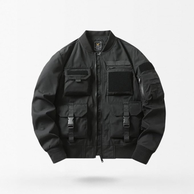 Mens military bomber jacket with multipocket