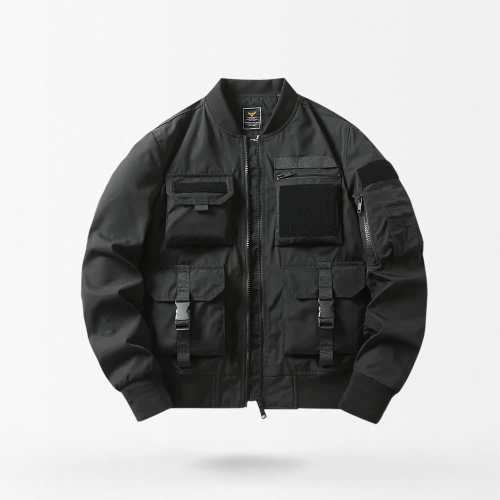 Mens military bomber jacket with multipocket