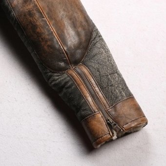 mens retro d3 leather bomber jacket