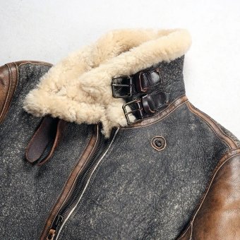 mens retro d3 leather bomber jacket