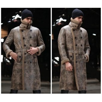military coat sheep fur collar