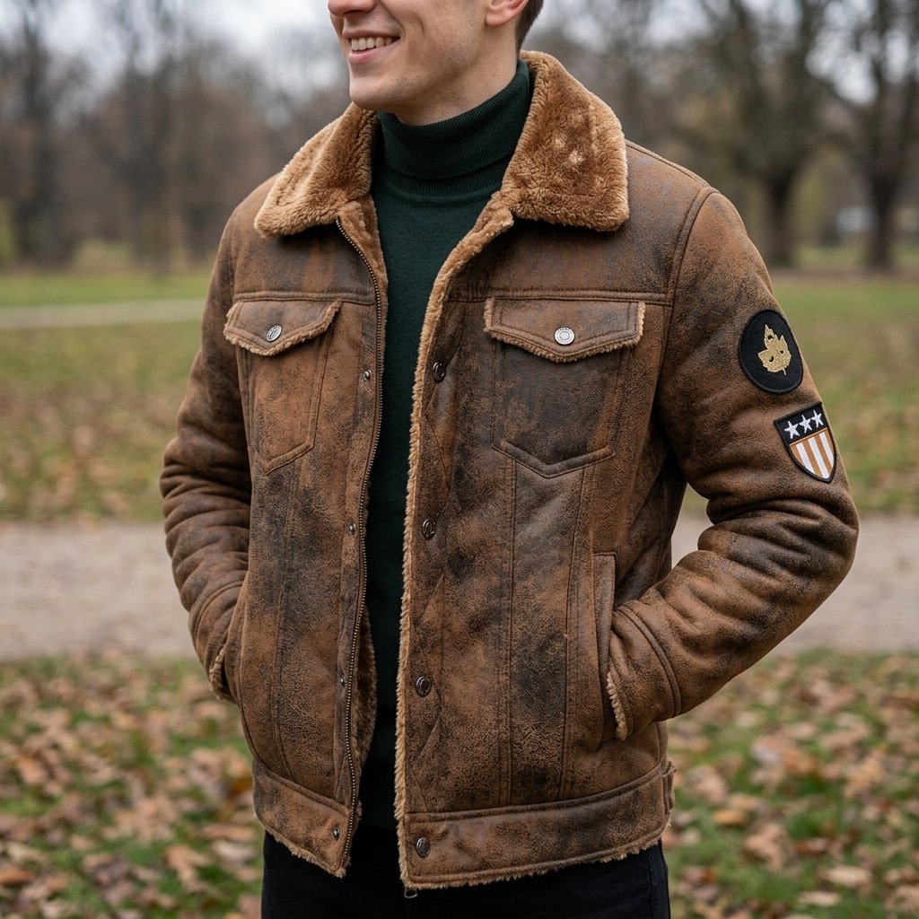 Veste tactique US en simili cuir – Image 8