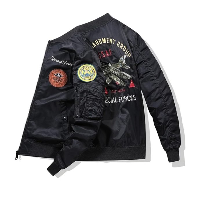 usaf black ma-1 flight jacket