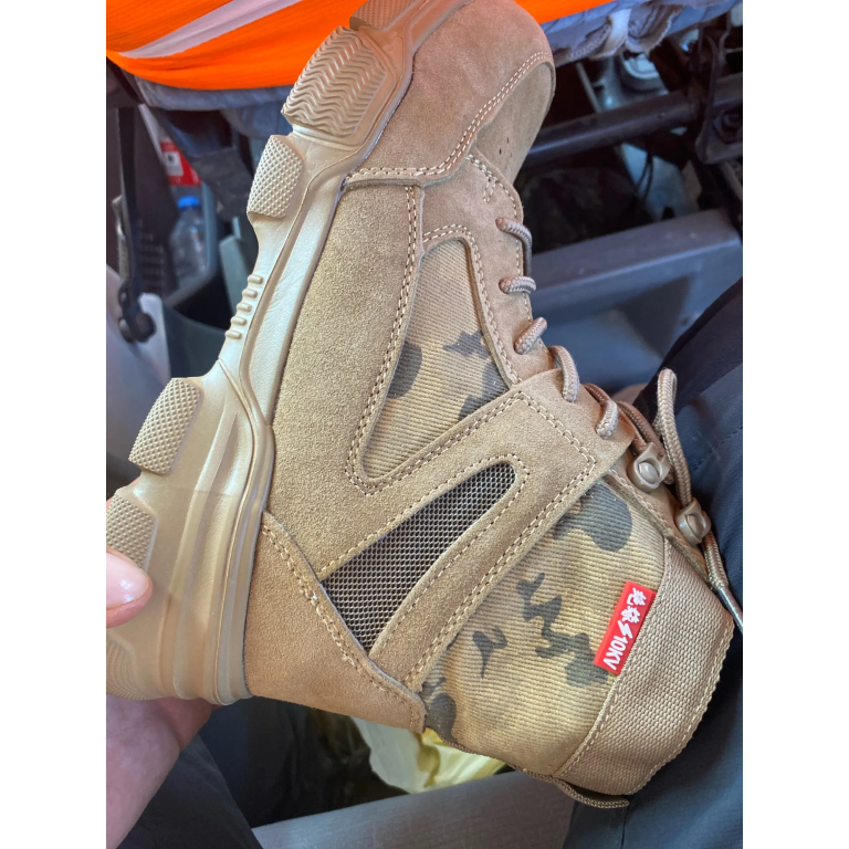 Bottes tactiques mi-hauteur sable à embout de sécurité photo review