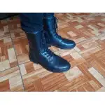 Rangers tactiques en cuir noir à lacets photo review