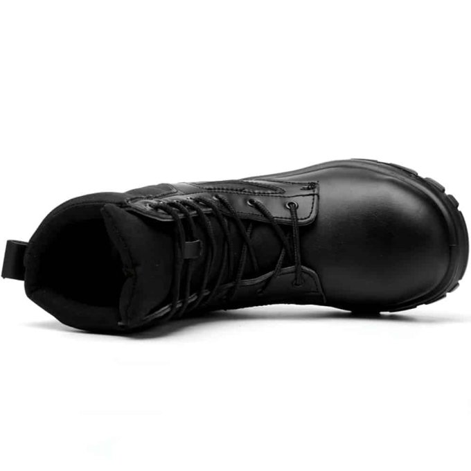 Black safety toe military boots
