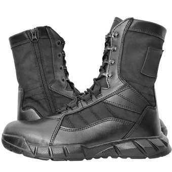 Black zip combat boots