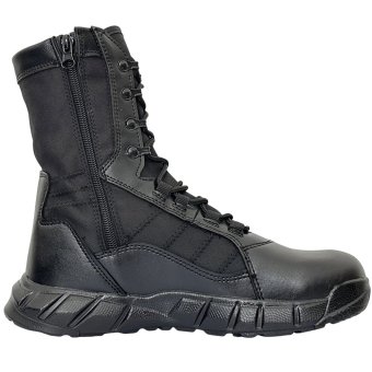 Black zip combat boots
