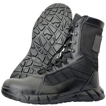 Black zip combat boots