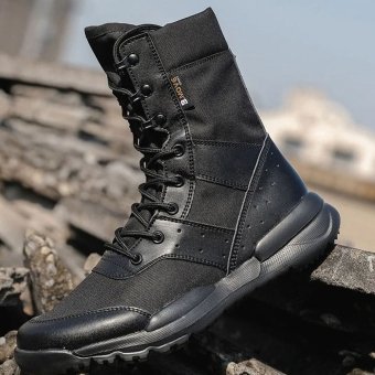 Breathable Combat Boots Black
