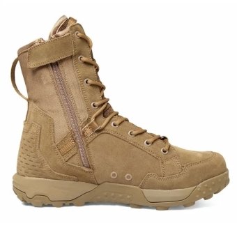 Coyote Brown lace up combat boots with Mesh
