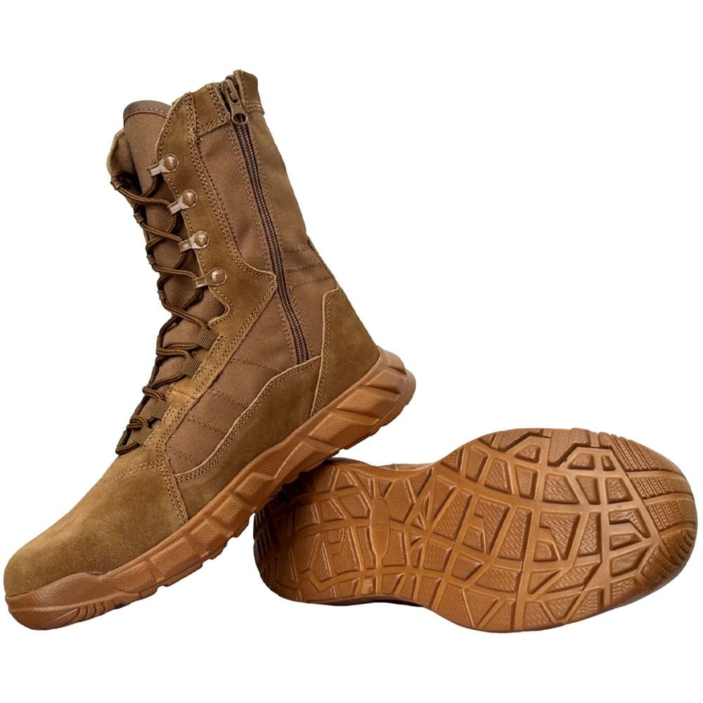 Coyote Brown zip combat boots