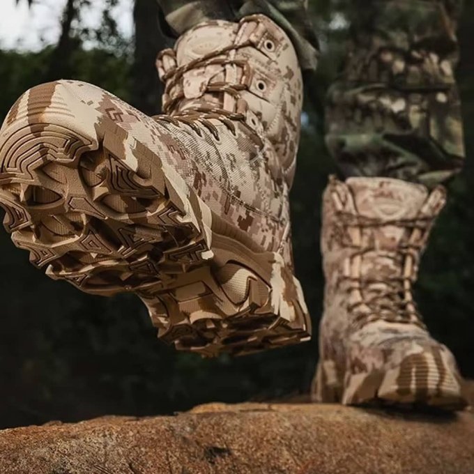 Desert digital camouflage lightweight boots