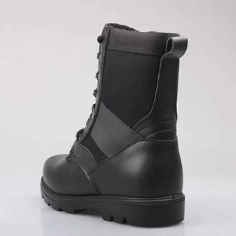 Faux leather combat boots