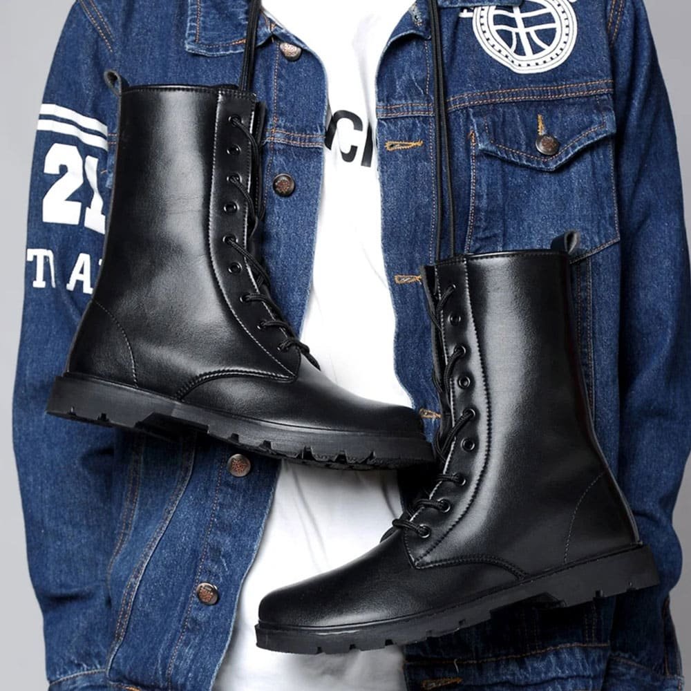 Genuine leather military boots