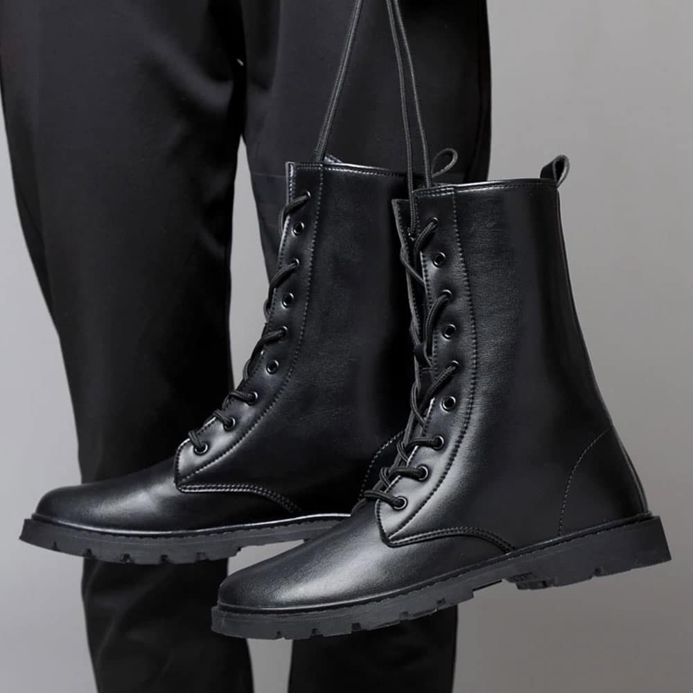 Genuine leather military boots