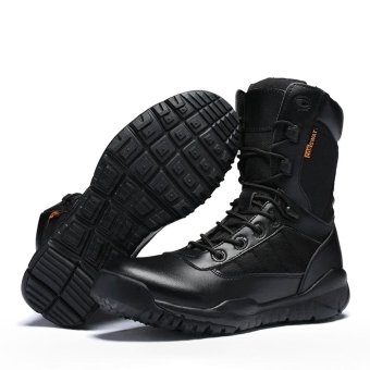 Lightweight black tactical boots