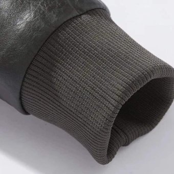 Men's Slim Fit Leather Bomber Jacket