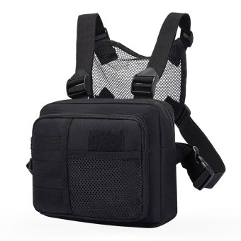 Sac de poitrine tactique pour hommes Noir