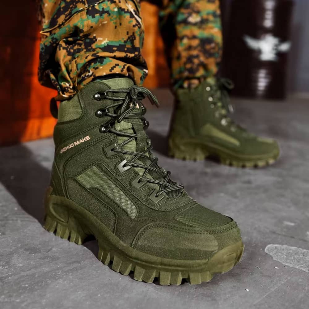 Mid cut tactical hiking boots Olive Green "Huile"