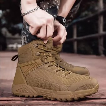 Mid height tactical hiking boots Coyote Brown