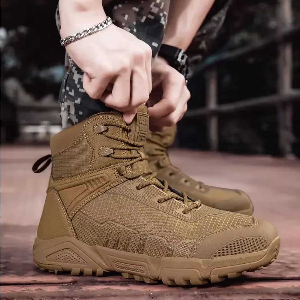 Mid height tactical hiking boots Coyote Brown