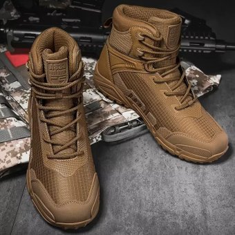 Mid height tactical hiking boots Coyote Brown