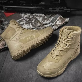 Mid height tactical hiking boots Desert Tan